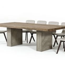 VIG Modrest Renzo Modern Oak & Concrete Dining Table Dining Room
