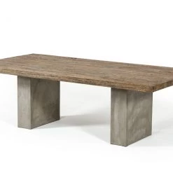 VIG Modrest Renzo Modern Oak & Concrete Dining Table Dining Room