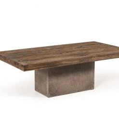 VIG Modrest Renzo Modern Oak & Concrete Coffee Table