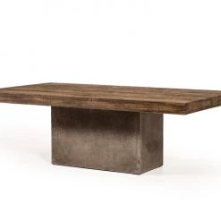 VIG Modrest Renzo Modern Oak & Concrete Coffee Table