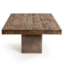 VIG Modrest Renzo Modern Oak & Concrete Coffee Table