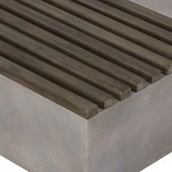 VIG Modrest Delaware Modern Concrete & Acacia Square Coffee Table