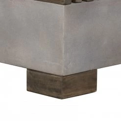 VIG Modrest Delaware Modern Concrete & Acacia Square Coffee Table