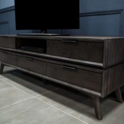 VIG Side & Console Table Modrest Roger - Mid Century Acacia TV Stand