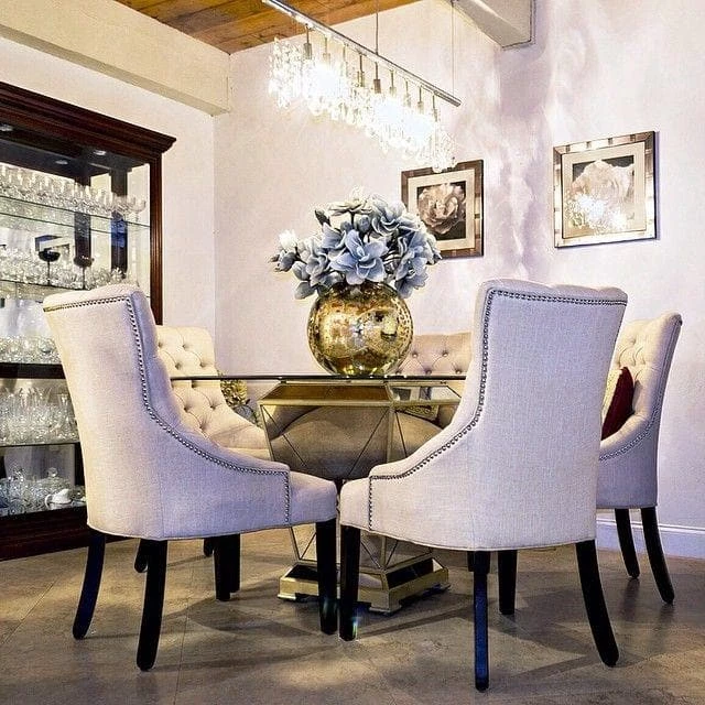 Best Master Furniture Borghese Mirrored Round Dining Table
