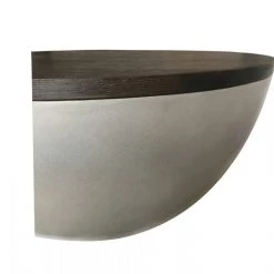 VIG Living Room Modrest Marie Modern Concrete & Brown Oak Round Coffee Table