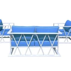 VIG Renava Palms Outdoor Blue & White Sofa Set