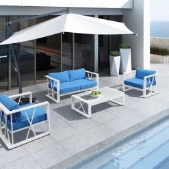 VIG Renava Palms Outdoor Blue & White Sofa Set