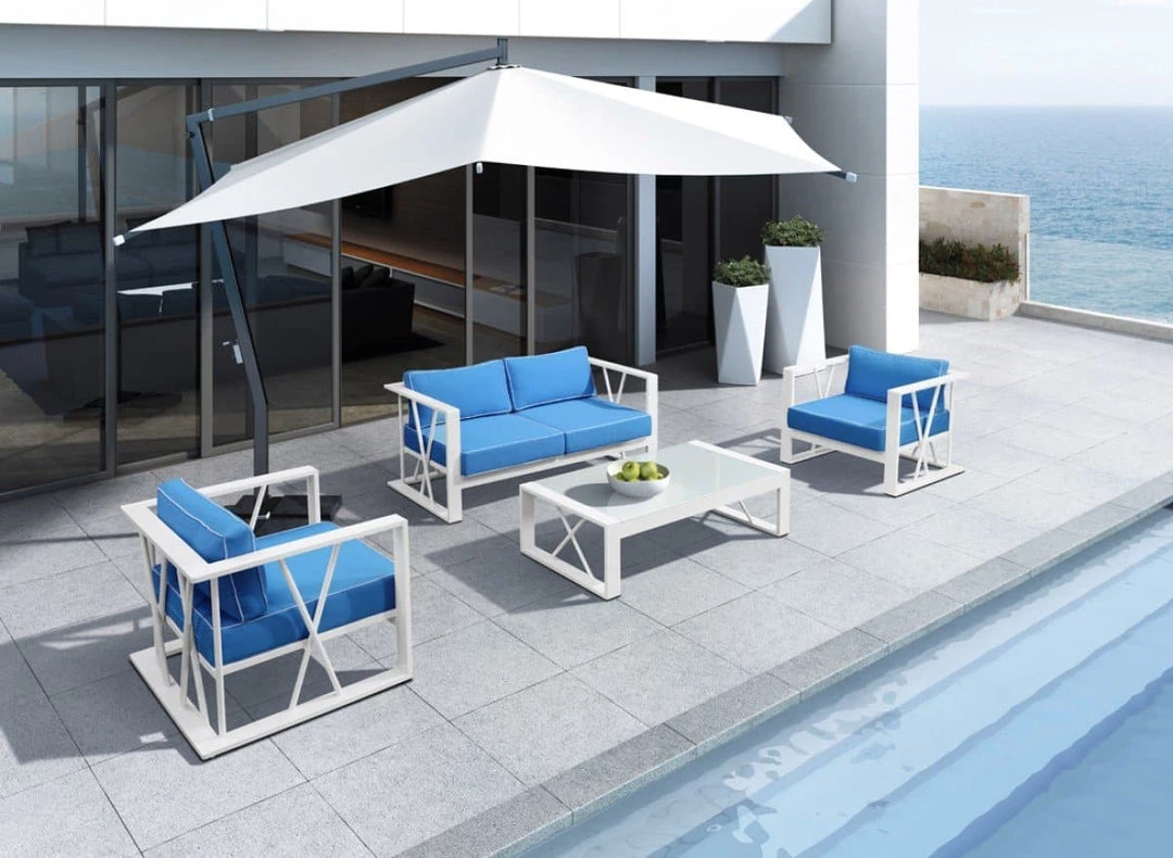 VIG Renava Palms Outdoor Blue & White Sofa Set
