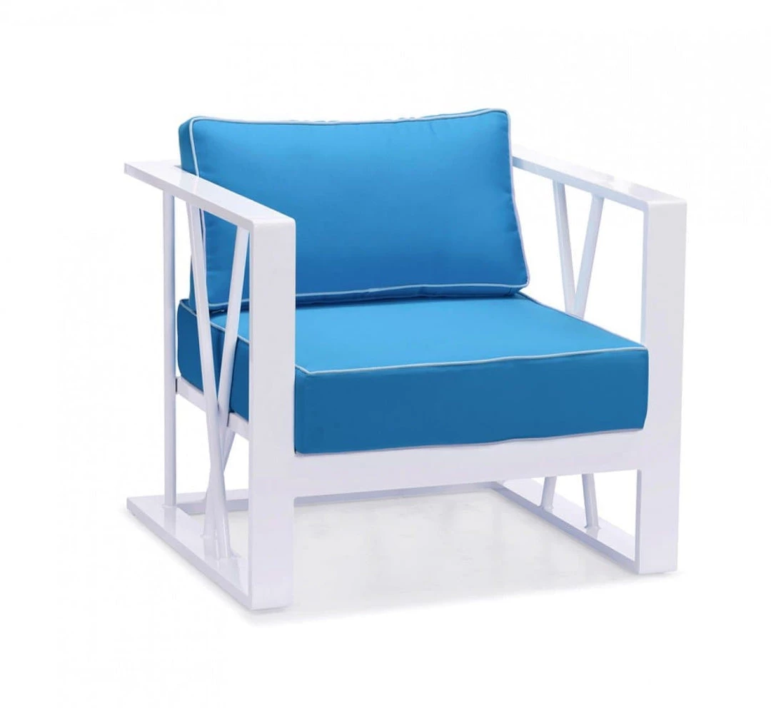 VIG Renava Palms Outdoor Blue & White Sofa Set
