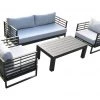 VIG Renava Wharf Outdoor Grey & Black Sofa Set