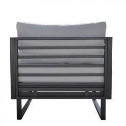 VIG Renava Wharf Outdoor Grey & Black Sofa Set