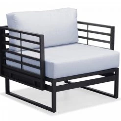 VIG Renava Wharf Outdoor Grey & Black Sofa Set