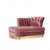 VIG Divani Casa Arvada Modern Velvet & Gold Loveseat Chaise Living Room