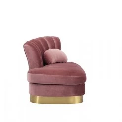 VIG Divani Casa Arvada Modern Velvet & Gold Loveseat Chaise Living Room