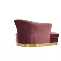 VIG Divani Casa Arvada Modern Velvet & Gold Loveseat Chaise Living Room