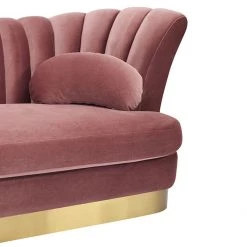 VIG Divani Casa Arvada Modern Velvet & Gold Loveseat Chaise Living Room