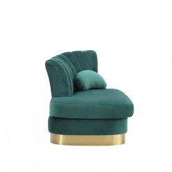 VIG Divani Casa Arvada Modern Velvet & Gold Loveseat Chaise Living Room