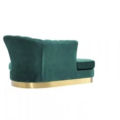 VIG Divani Casa Arvada Modern Velvet & Gold Loveseat Chaise Living Room