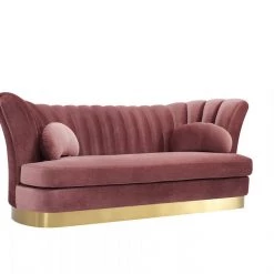 VIG Divani Casa Arvada Modern Velvet & Gold Sofa Living Room