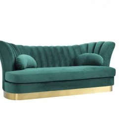 VIG Divani Casa Arvada Modern Velvet & Gold Sofa Living Room