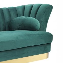 VIG Divani Casa Arvada Modern Velvet & Gold Sofa Living Room