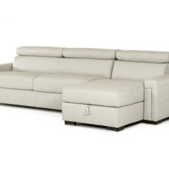 VIG Living Room Estro Salotti Sacha - Modern Leather Reversible Sectional Sofa Bed With Storage