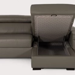 VIG Living Room Estro Salotti Sacha - Modern Leather Reversible Sectional Sofa Bed With Storage