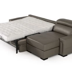 VIG Living Room Estro Salotti Sacha - Modern Leather Reversible Sectional Sofa Bed With Storage