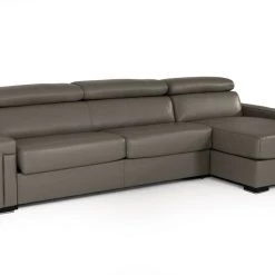 VIG Living Room Estro Salotti Sacha - Modern Leather Reversible Sectional Sofa Bed With Storage