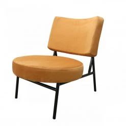 VIG Living Room Modrest Sami - Modern Orange Velvet Accent Chair
