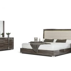 VIG Modrest San Marino Modern Grey Bedroom Set By Hollywood Glam Beds & Headboards