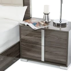 VIG Modrest San Marino Modern Grey Bedroom Set By Hollywood Glam Beds & Headboards