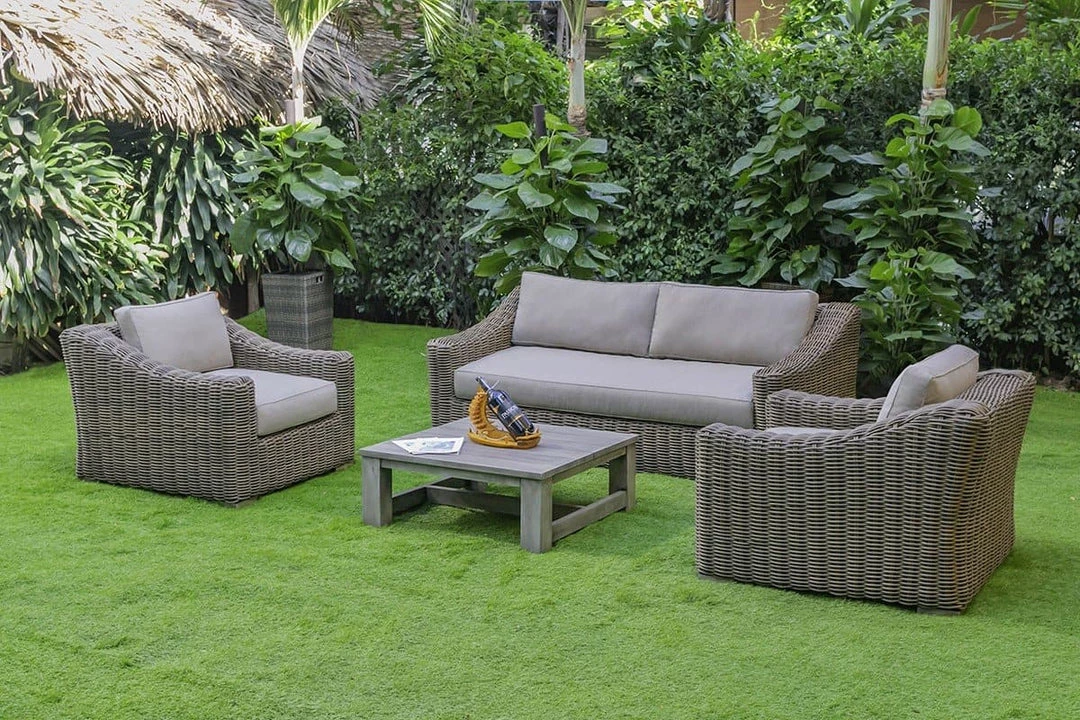 VIG Renava Sapelo Outdoor Beige Wicker Sofa Set