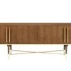 VIG Modrest Bernard Mid-Century Modern Walnut & Gold Buffet Living Room