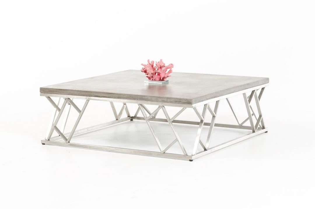 VIG Modrest Scape Modern Concrete Coffee Table Living Room