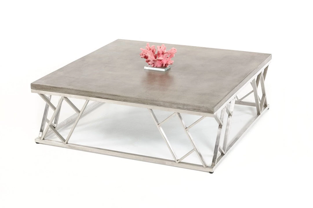 VIG Modrest Scape Modern Concrete Coffee Table Living Room