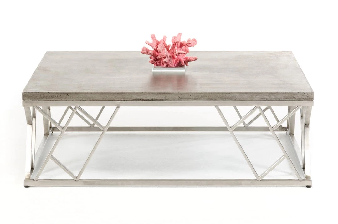 VIG Modrest Scape Modern Concrete Coffee Table Living Room