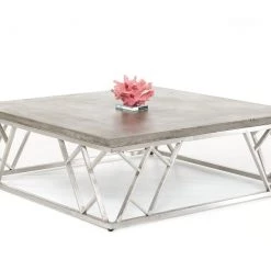 VIG Modrest Scape Modern Concrete Coffee Table Living Room