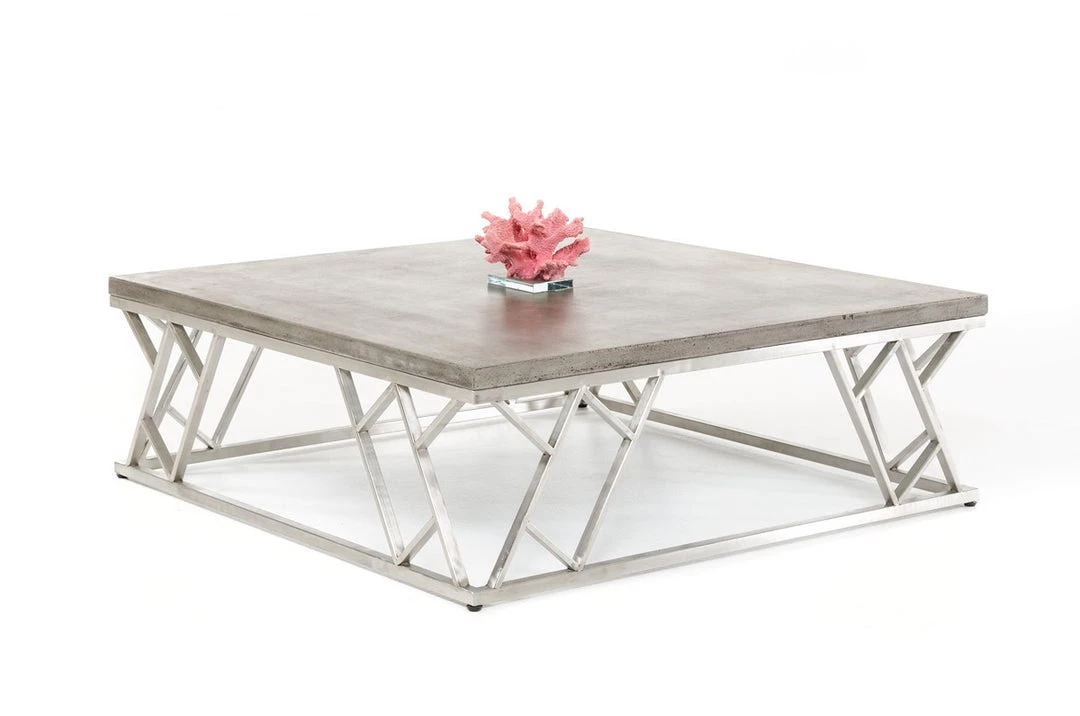 VIG Modrest Scape Modern Concrete Coffee Table Living Room