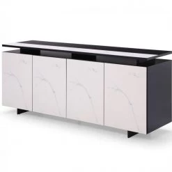 VIG Living Room Modrest Schulz - Modern Black & White Ceramic Buffet