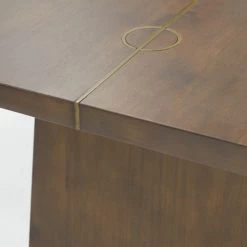 VIG Modrest Selena Modern Acacia & Brass Dining Table