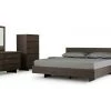 VIG Modrest Selma Modern Dark Aged Oak & Concrete Bedroom Set By Hollywood Glam Beds & Headboards