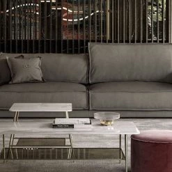 VIG Coronelli Collezioni Sevilla - Italian Contemporary Grey Leather Sofa Living Room