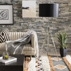 Safavieh Carmina Channeled Leather Sofa Living Room