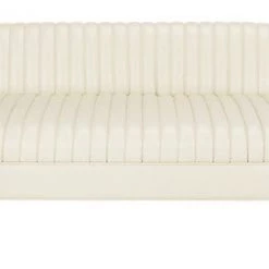 Safavieh Carmina Channeled Leather Sofa Living Room