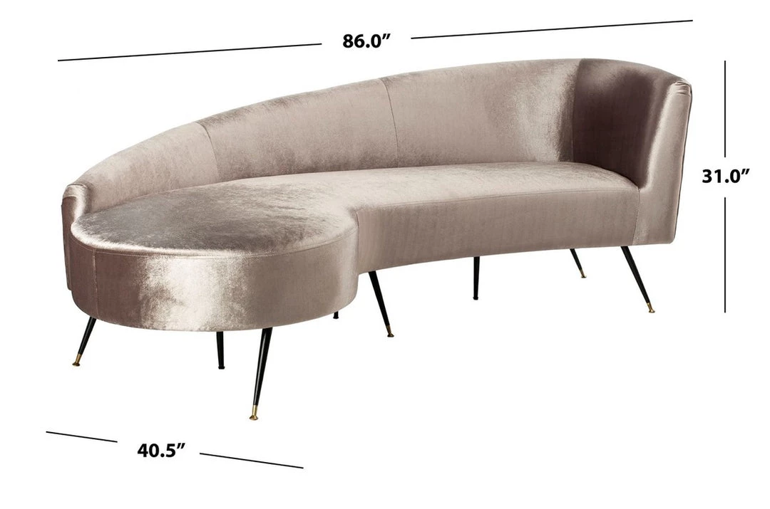 Safavieh Living Room Evangeline Velvet Parisian Sofa