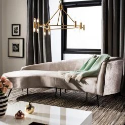 Safavieh Living Room Evangeline Velvet Parisian Sofa