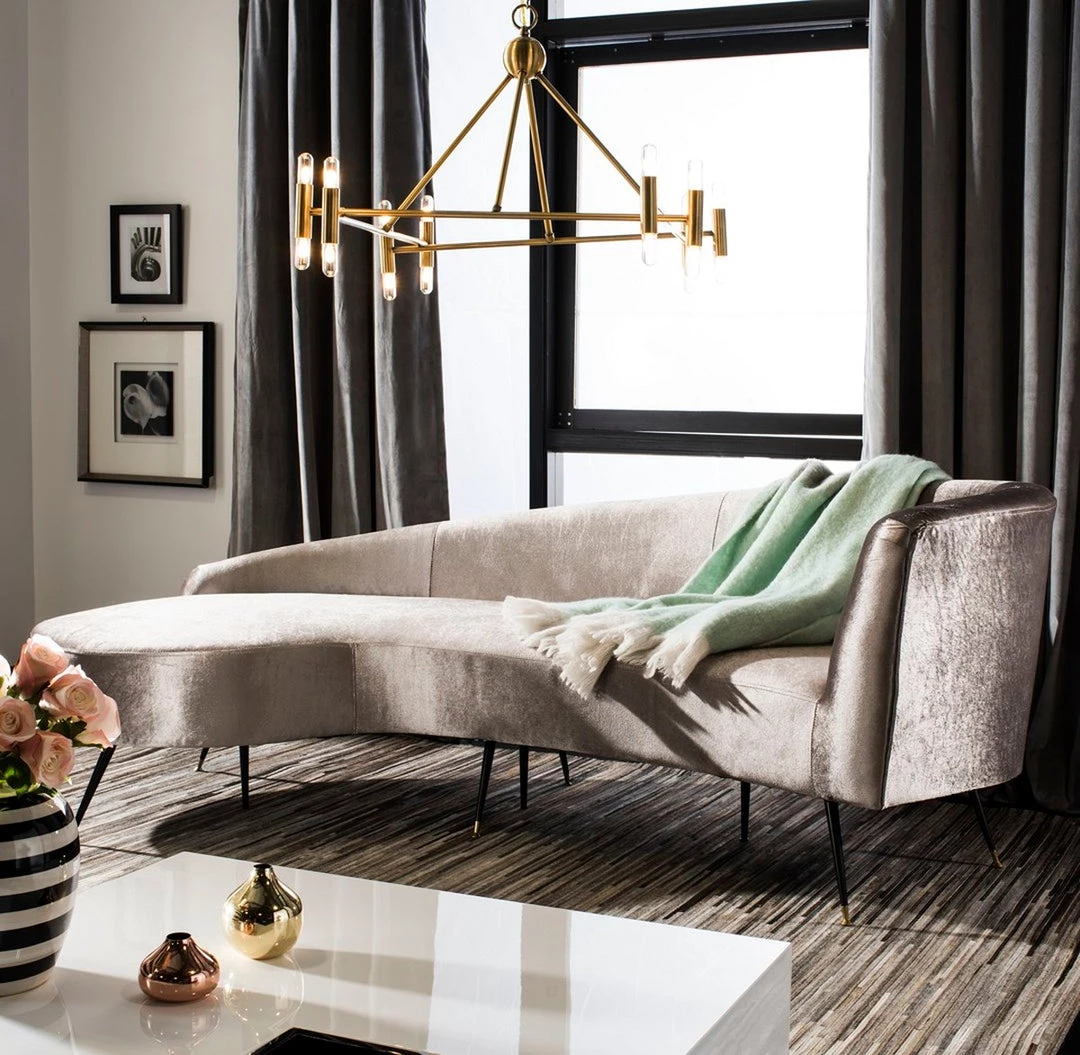 Safavieh Living Room Evangeline Velvet Parisian Sofa