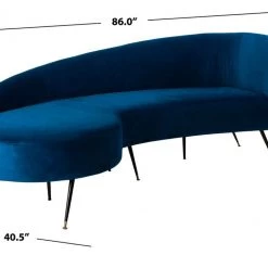 Safavieh Living Room Evangeline Velvet Parisian Sofa